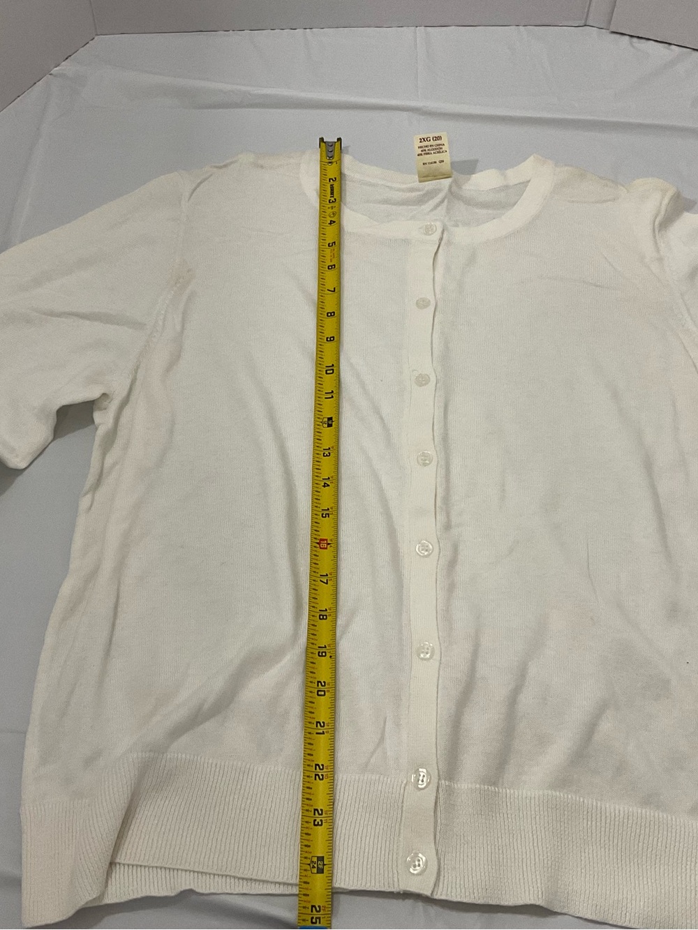 Faded Glory White Button-Front Cardigan Sweater - Picture 1 of 6